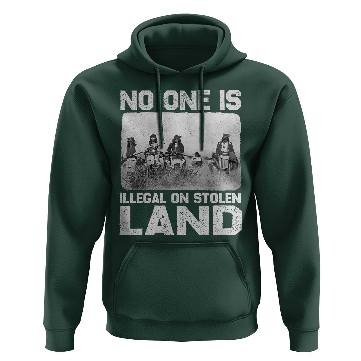 No One Is Illegal On Stolen Land Hoodie Native Tribe Indigenous People - Wonder Print Shop