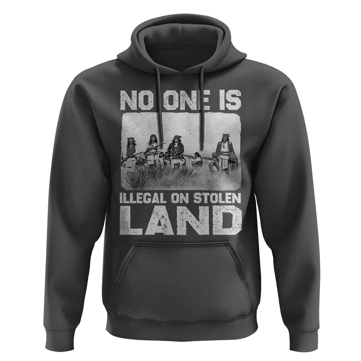 No One Is Illegal On Stolen Land Hoodie Native Tribe Indigenous People - Wonder Print Shop
