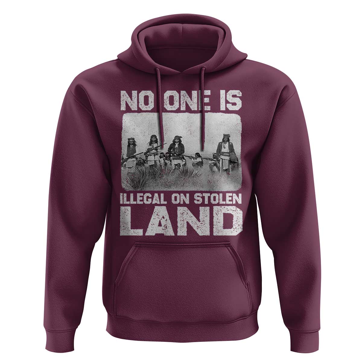 No One Is Illegal On Stolen Land Hoodie Native Tribe Indigenous People - Wonder Print Shop