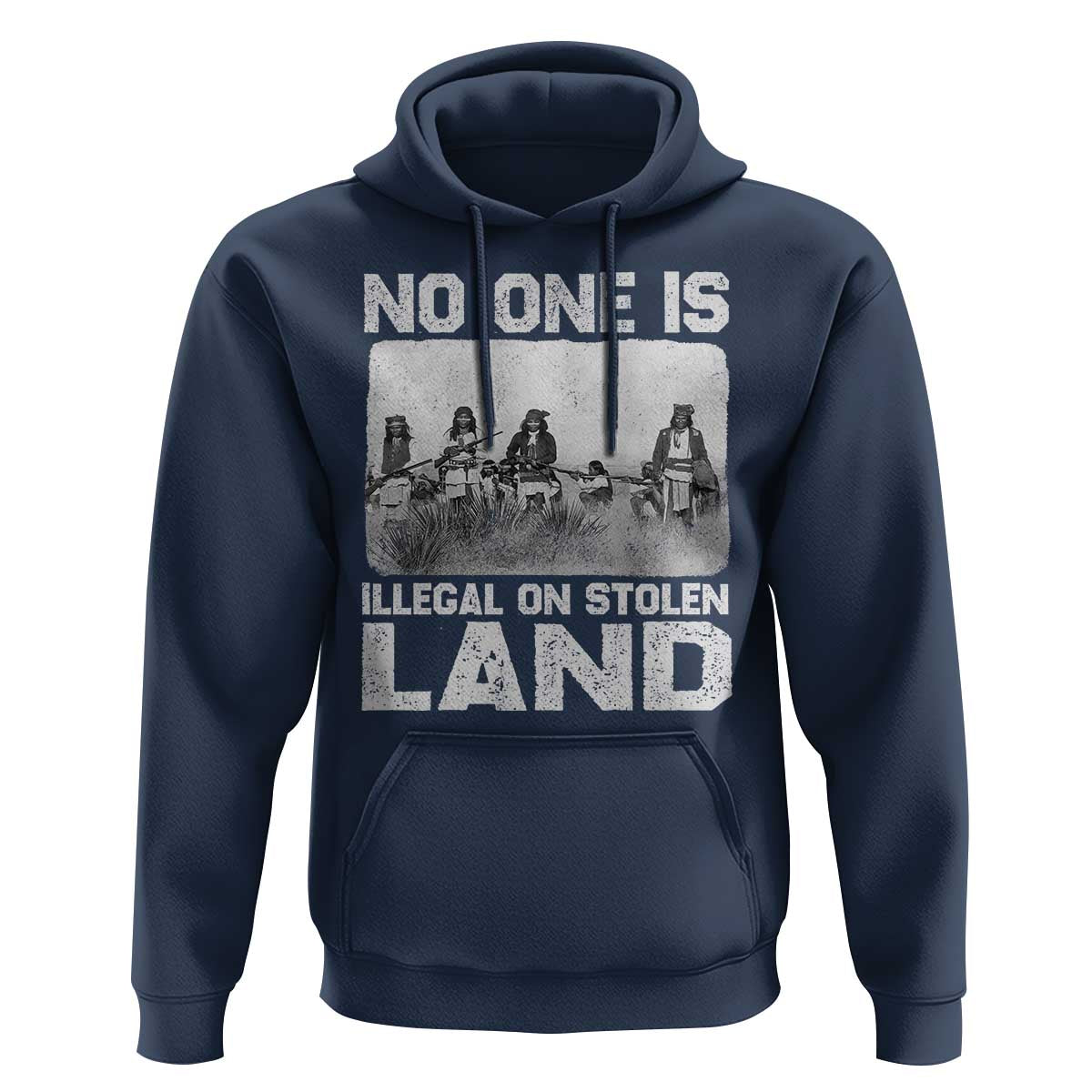 No One Is Illegal On Stolen Land Hoodie Native Tribe Indigenous People - Wonder Print Shop