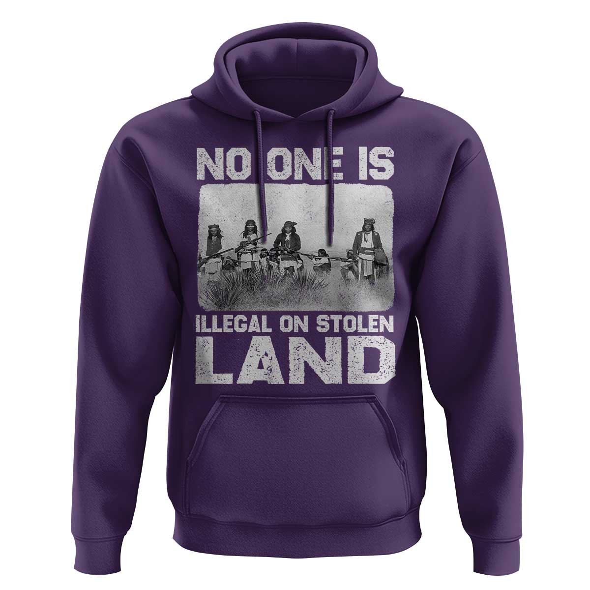No One Is Illegal On Stolen Land Hoodie Native Tribe Indigenous People - Wonder Print Shop