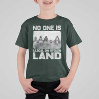 No One Is Illegal On Stolen Land T Shirt For Kid Native Tribe Indigenous People - Wonder Print Shop