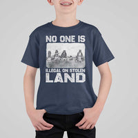 No One Is Illegal On Stolen Land T Shirt For Kid Native Tribe Indigenous People - Wonder Print Shop