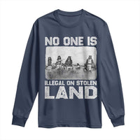 No One Is Illegal On Stolen Land Long Sleeve Shirt Native Tribe Indigenous People - Wonder Print Shop