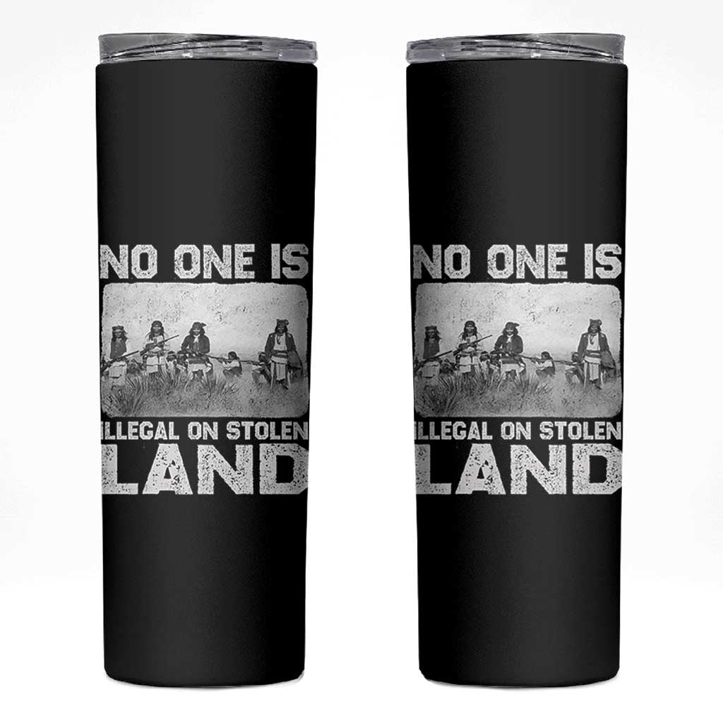 No One Is Illegal On Stolen Land Skinny Tumbler Native Tribe Indigenous People - Wonder Print Shop