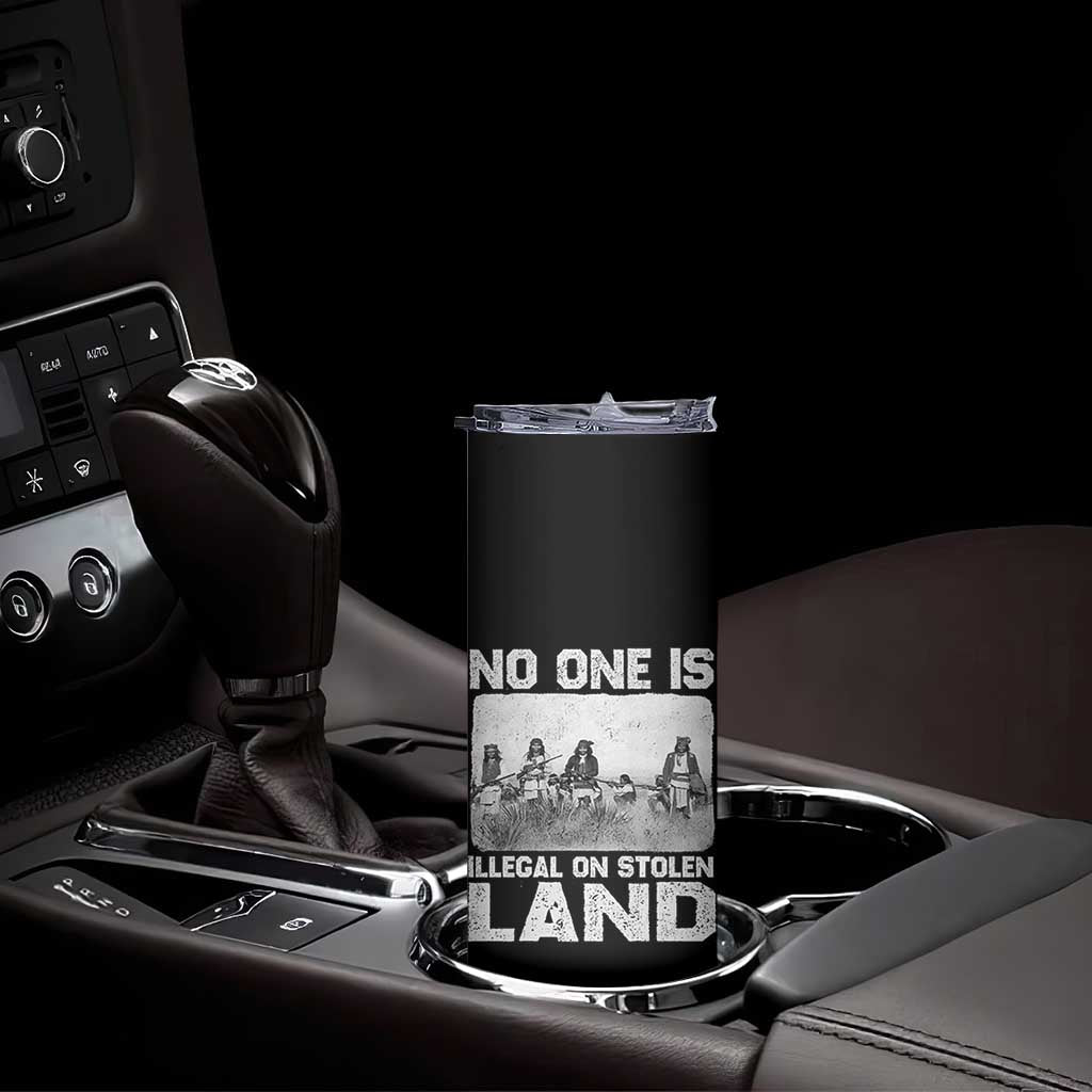 No One Is Illegal On Stolen Land Skinny Tumbler Native Tribe Indigenous People - Wonder Print Shop