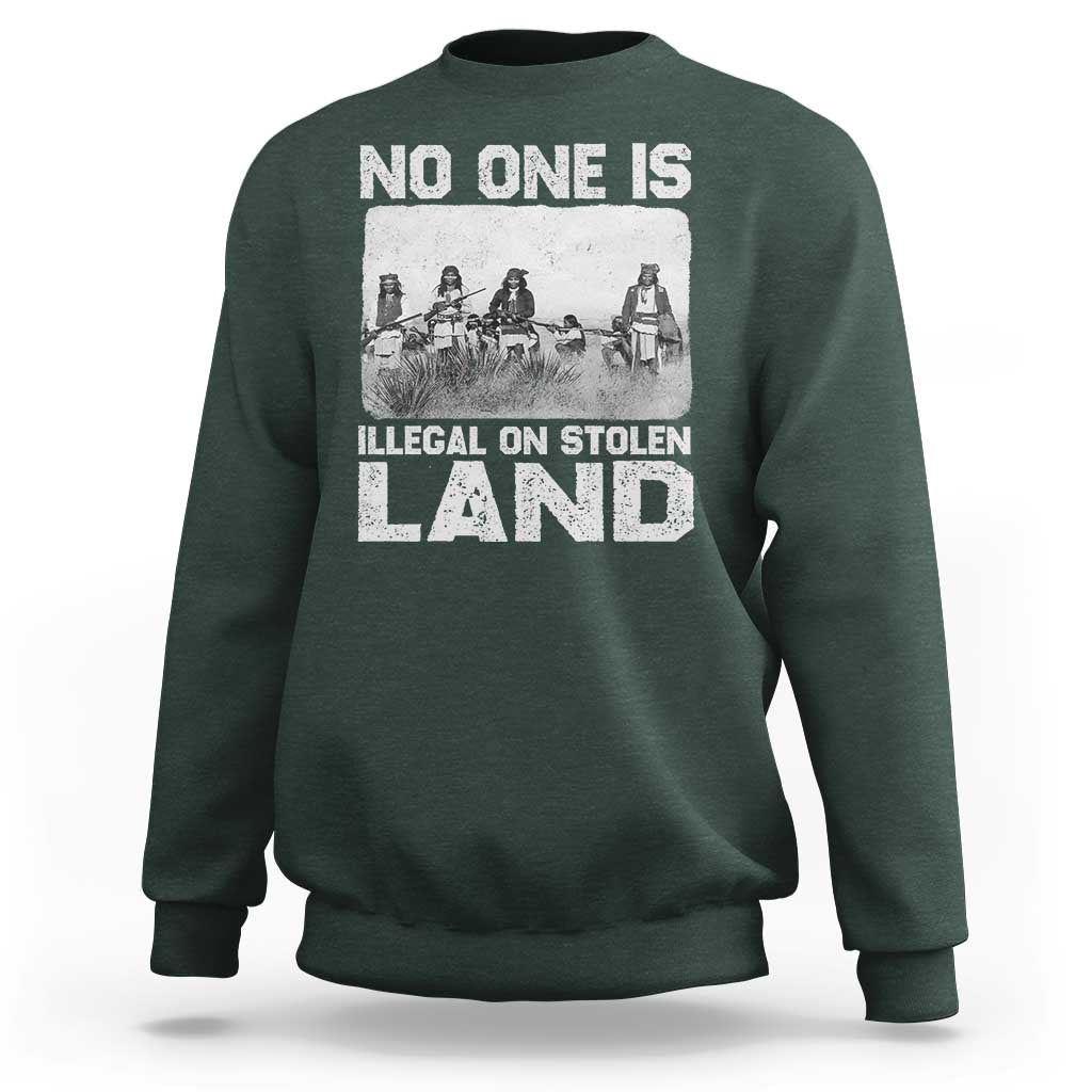 No One Is Illegal On Stolen Land Sweatshirt Native Tribe Indigenous People - Wonder Print Shop