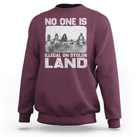 No One Is Illegal On Stolen Land Sweatshirt Native Tribe Indigenous People - Wonder Print Shop