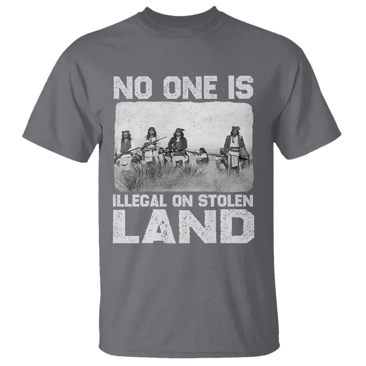 No One Is Illegal On Stolen Land T Shirt Native Tribe Indigenous People - Wonder Print Shop