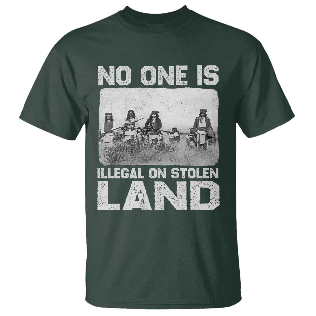 No One Is Illegal On Stolen Land T Shirt Native Tribe Indigenous People - Wonder Print Shop