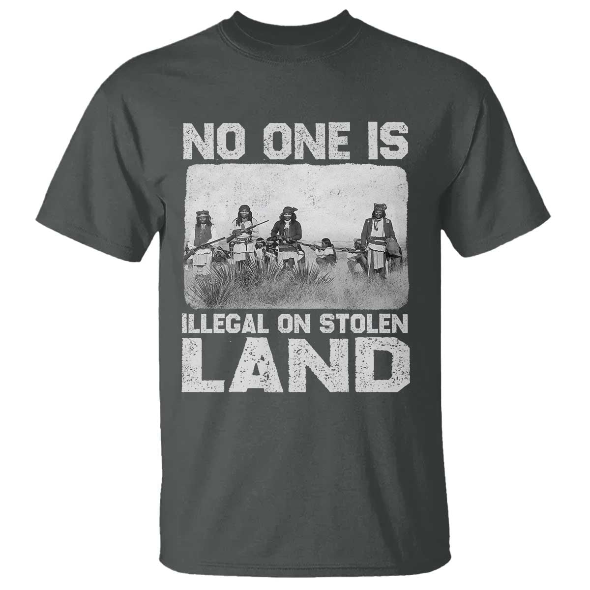 No One Is Illegal On Stolen Land T Shirt Native Tribe Indigenous People - Wonder Print Shop