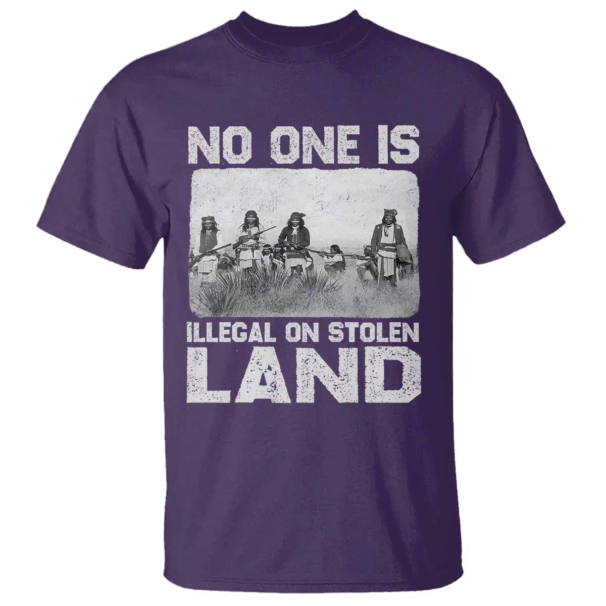 No One Is Illegal On Stolen Land T Shirt Native Tribe Indigenous People - Wonder Print Shop