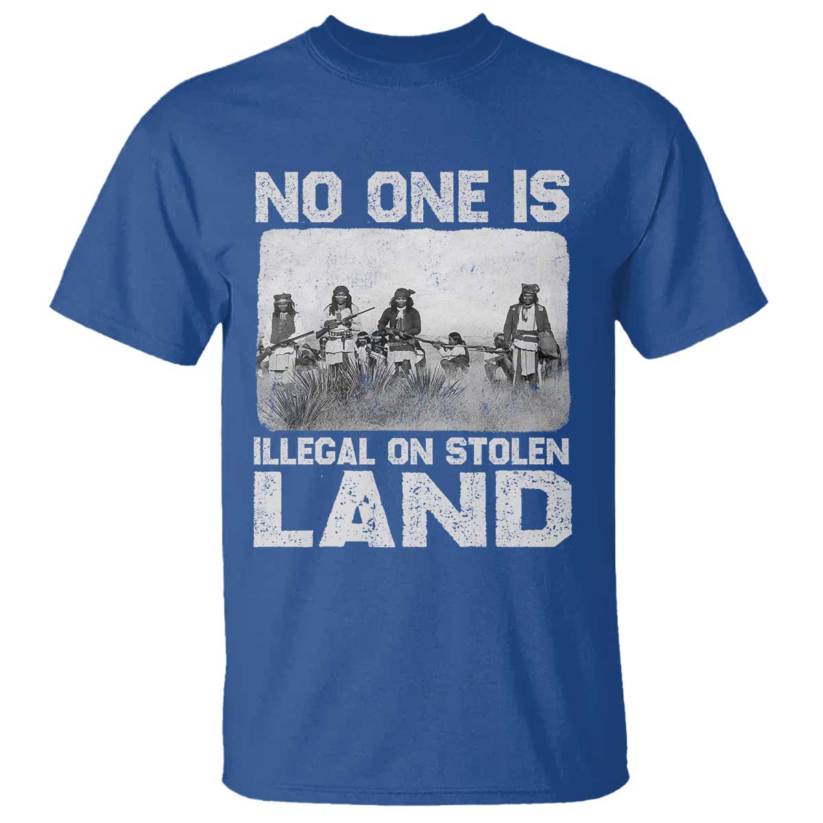 No One Is Illegal On Stolen Land T Shirt Native Tribe Indigenous People - Wonder Print Shop