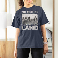 No One Is Illegal On Stolen Land T Shirt For Women Native Tribe Indigenous People - Wonder Print Shop