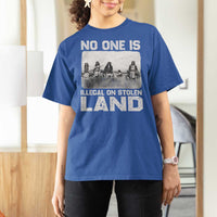No One Is Illegal On Stolen Land T Shirt For Women Native Tribe Indigenous People - Wonder Print Shop