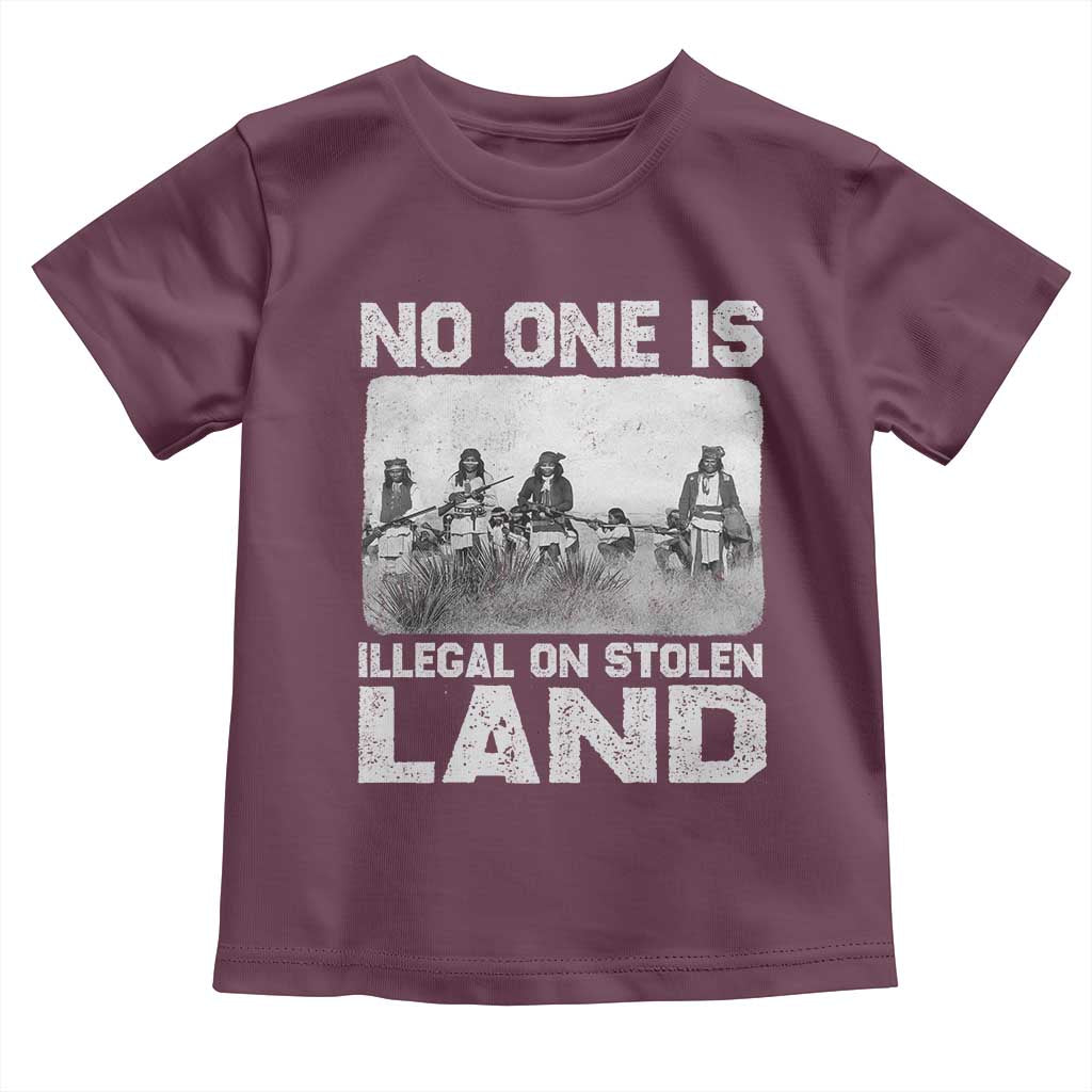 No One Is Illegal On Stolen Land Toddler T Shirt Native Tribe Indigenous People - Wonder Print Shop