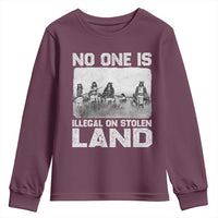 No One Is Illegal On Stolen Land Youth Sweatshirt Native Tribe Indigenous People - Wonder Print Shop