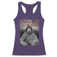 Stop MMIW Racerback Tank Top I Wear Red For My Sister Native American - Wonder Print Shop