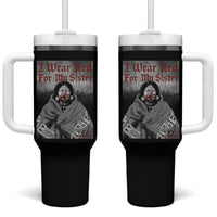 Stop MMIW Tumbler With Handle I Wear Red For My Sister Native American - Wonder Print Shop