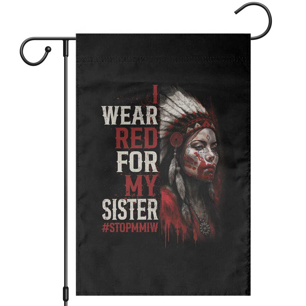 MMIW Garden Flag I Wear Red For My Sister Native American Stop MMIW - Wonder Print Shop