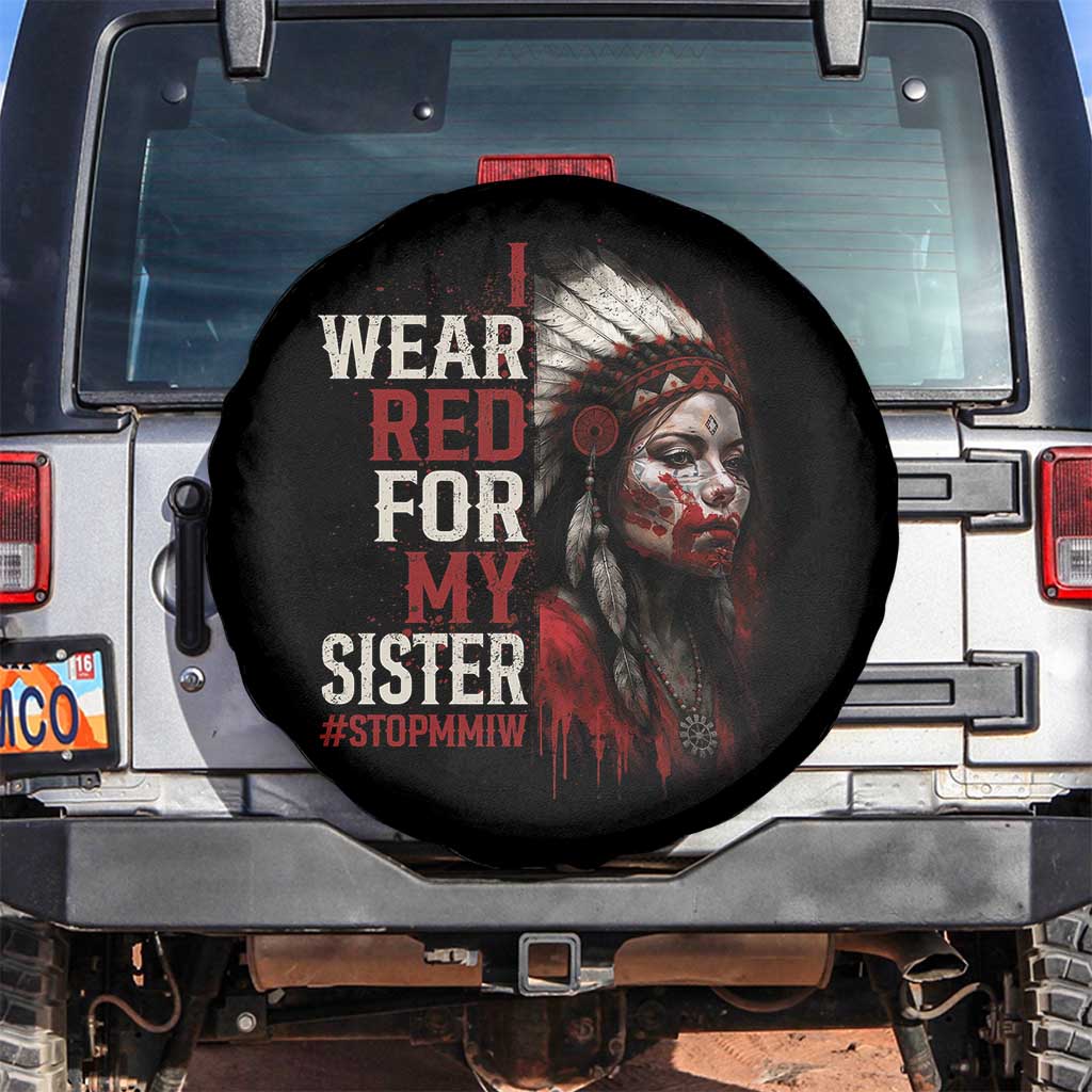 MMIW Spare Tire Cover I Wear Red For My Sister Native American Stop MMIW - Wonder Print Shop