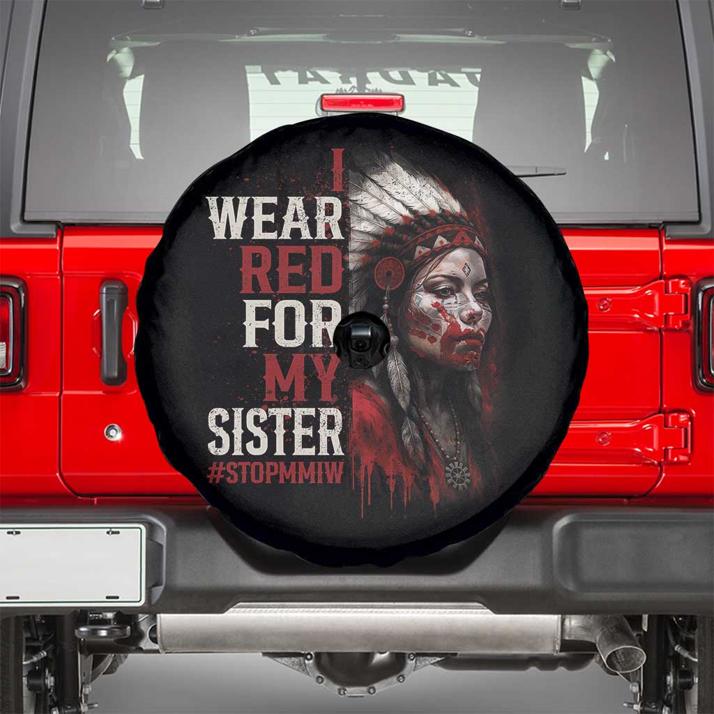MMIW Spare Tire Cover I Wear Red For My Sister Native American Stop MMIW - Wonder Print Shop
