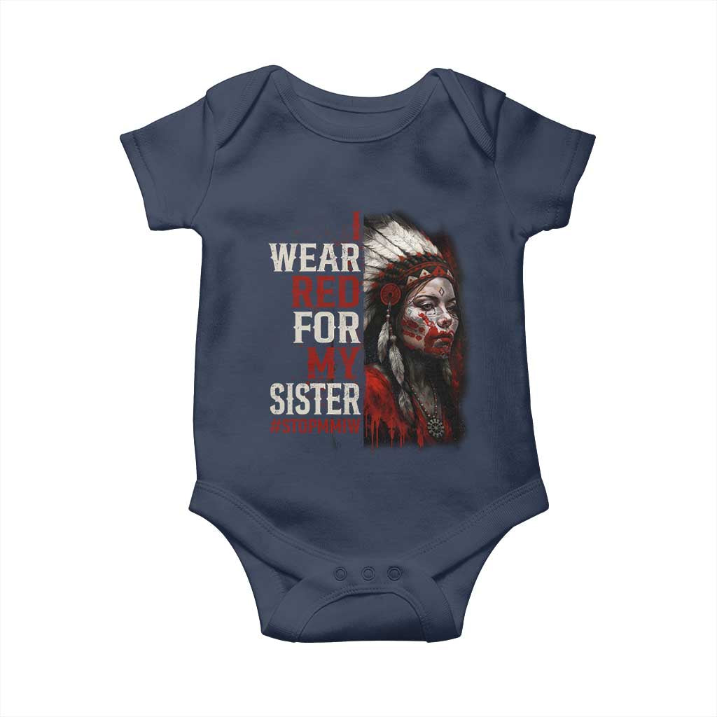 MMIW Baby Onesie I Wear Red For My Sister Native American Stop MMIW - Wonder Print Shop