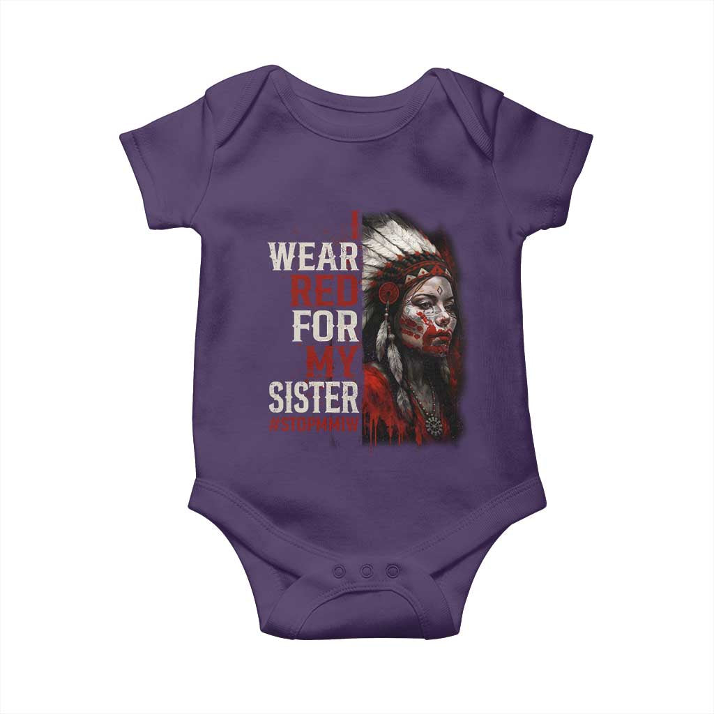 MMIW Baby Onesie I Wear Red For My Sister Native American Stop MMIW - Wonder Print Shop