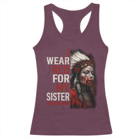 MMIW Racerback Tank Top I Wear Red For My Sister Native American Stop MMIW - Wonder Print Shop