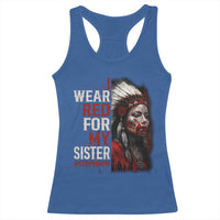MMIW Racerback Tank Top I Wear Red For My Sister Native American Stop MMIW - Wonder Print Shop