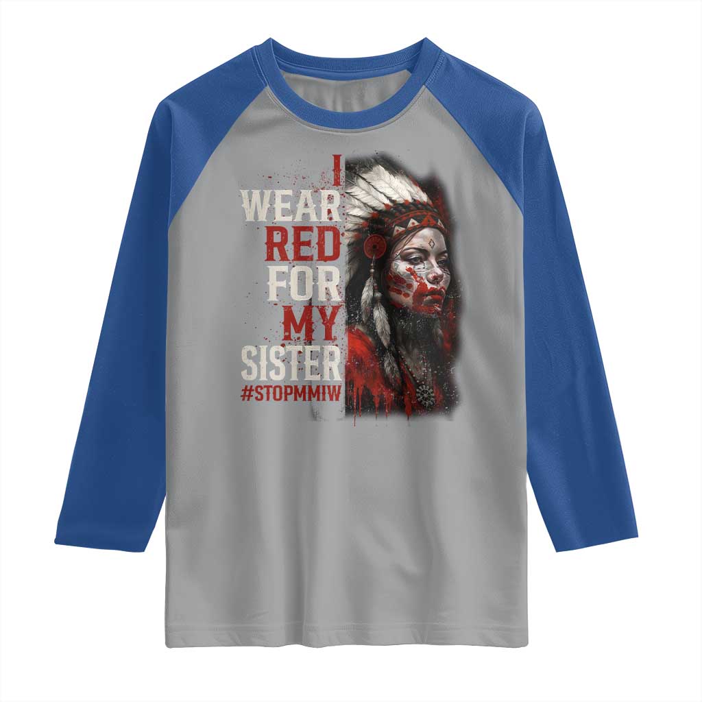 MMIW Raglan Shirt I Wear Red For My Sister Native American Stop MMIW - Wonder Print Shop