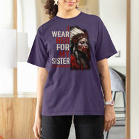 MMIW T Shirt For Women I Wear Red For My Sister Native American Stop MMIW - Wonder Print Shop