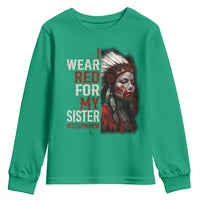 MMIW Youth Sweatshirt I Wear Red For My Sister Native American Stop MMIW - Wonder Print Shop