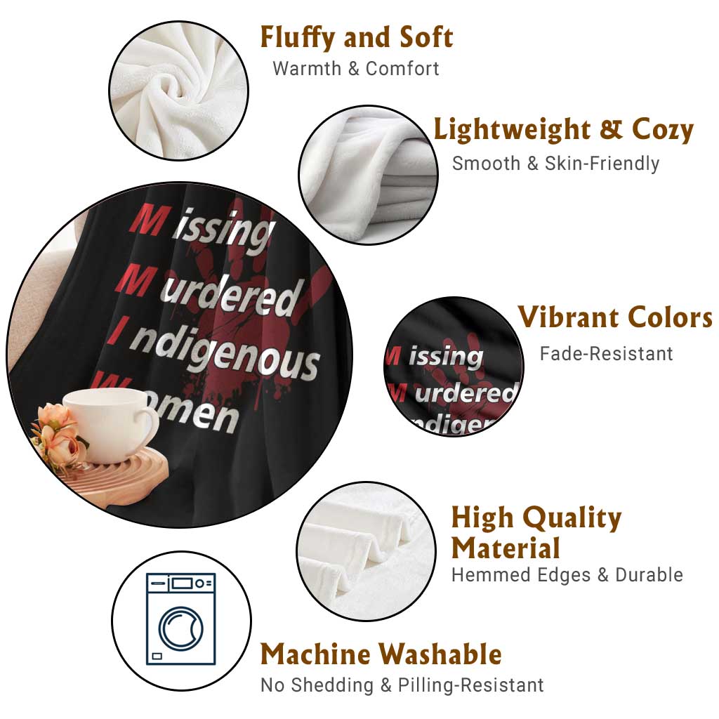 MMIW Throw Blanket Missing Murdered Indigenous Women Red Hand - Wonder Print Shop
