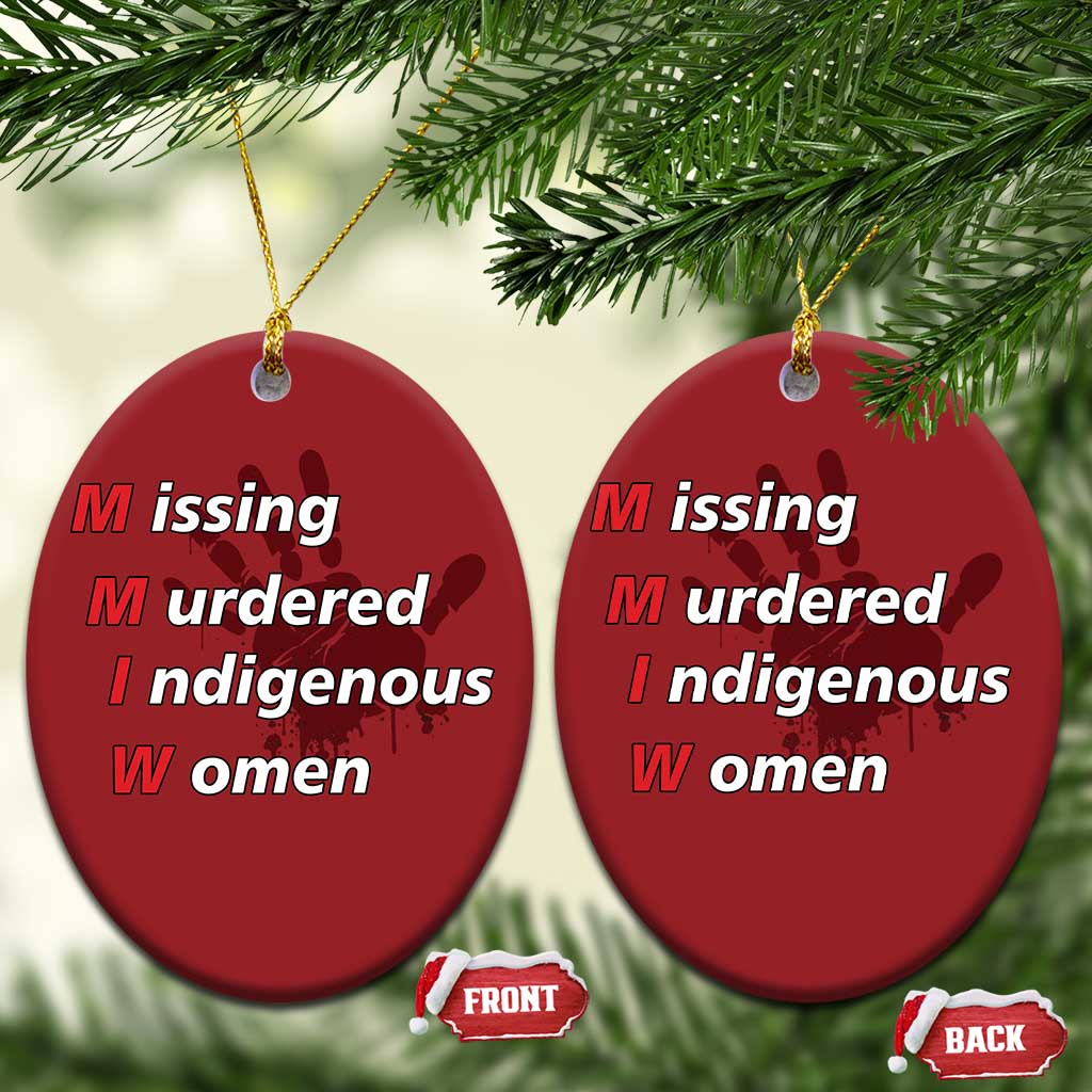 MMIW Christmas Ornament Missing Murdered Indigenous Women Red Hand - Wonder Print Shop