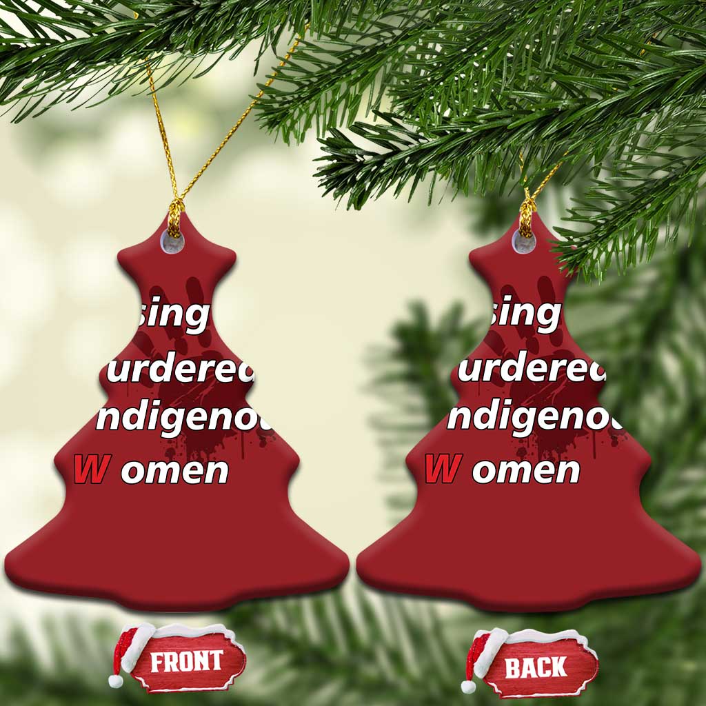 MMIW Christmas Ornament Missing Murdered Indigenous Women Red Hand - Wonder Print Shop