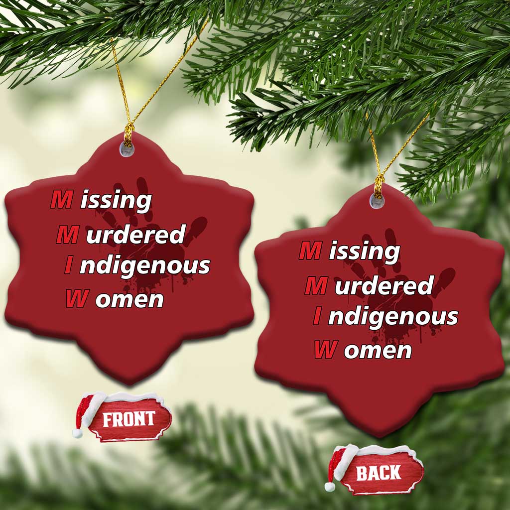 MMIW Christmas Ornament Missing Murdered Indigenous Women Red Hand - Wonder Print Shop