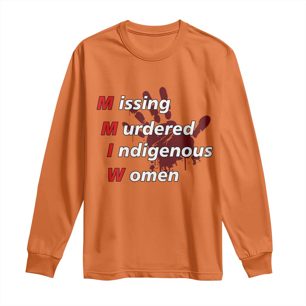 MMIW Long Sleeve Shirt Missing Murdered Indigenous Women Red Hand - Wonder Print Shop