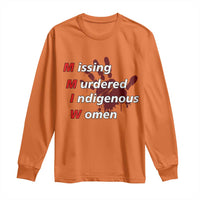 MMIW Long Sleeve Shirt Missing Murdered Indigenous Women Red Hand - Wonder Print Shop
