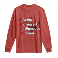 MMIW Long Sleeve Shirt Missing Murdered Indigenous Women Red Hand - Wonder Print Shop