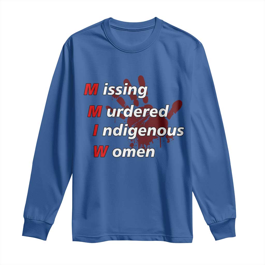 MMIW Long Sleeve Shirt Missing Murdered Indigenous Women Red Hand - Wonder Print Shop