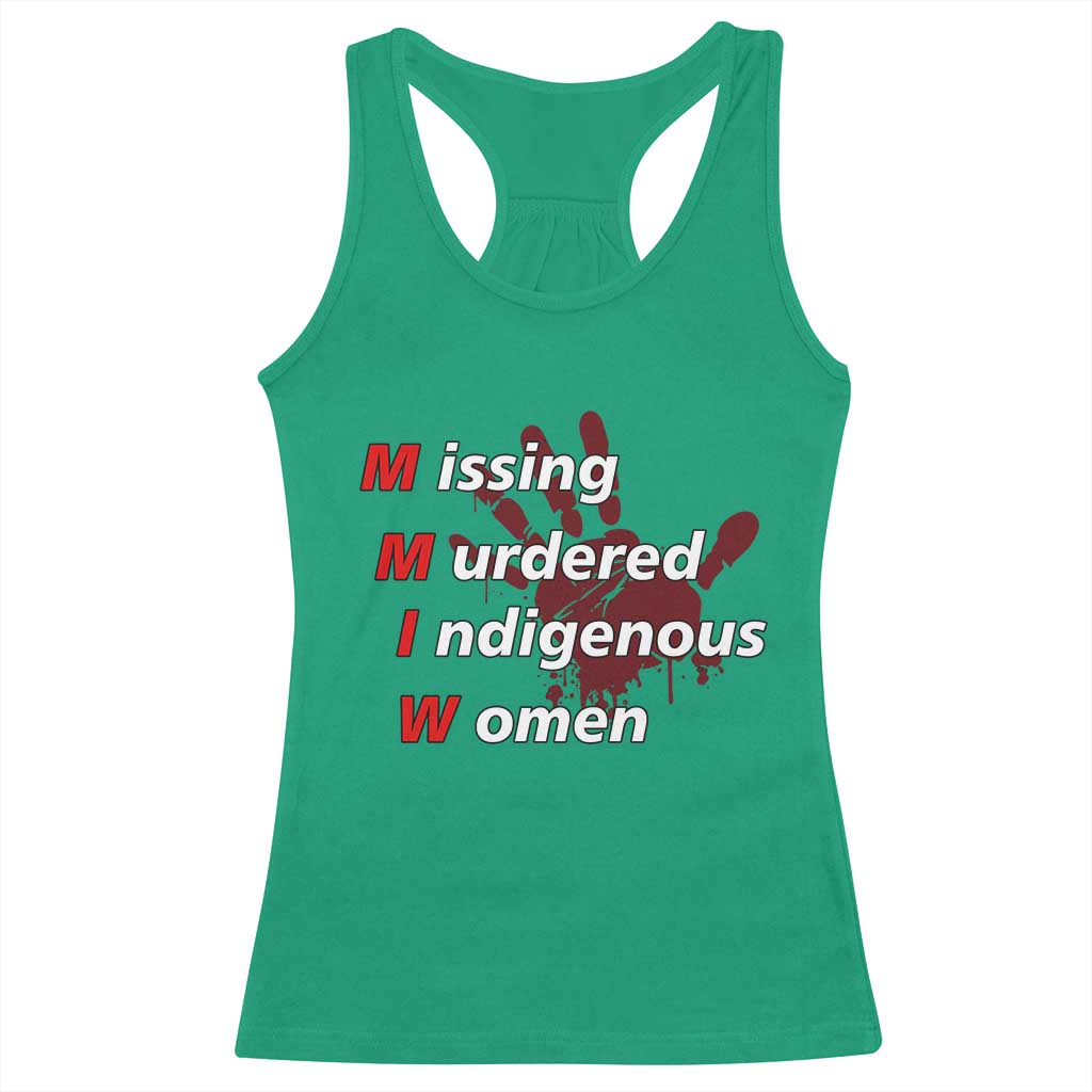 MMIW Racerback Tank Top Missing Murdered Indigenous Women Red Hand - Wonder Print Shop