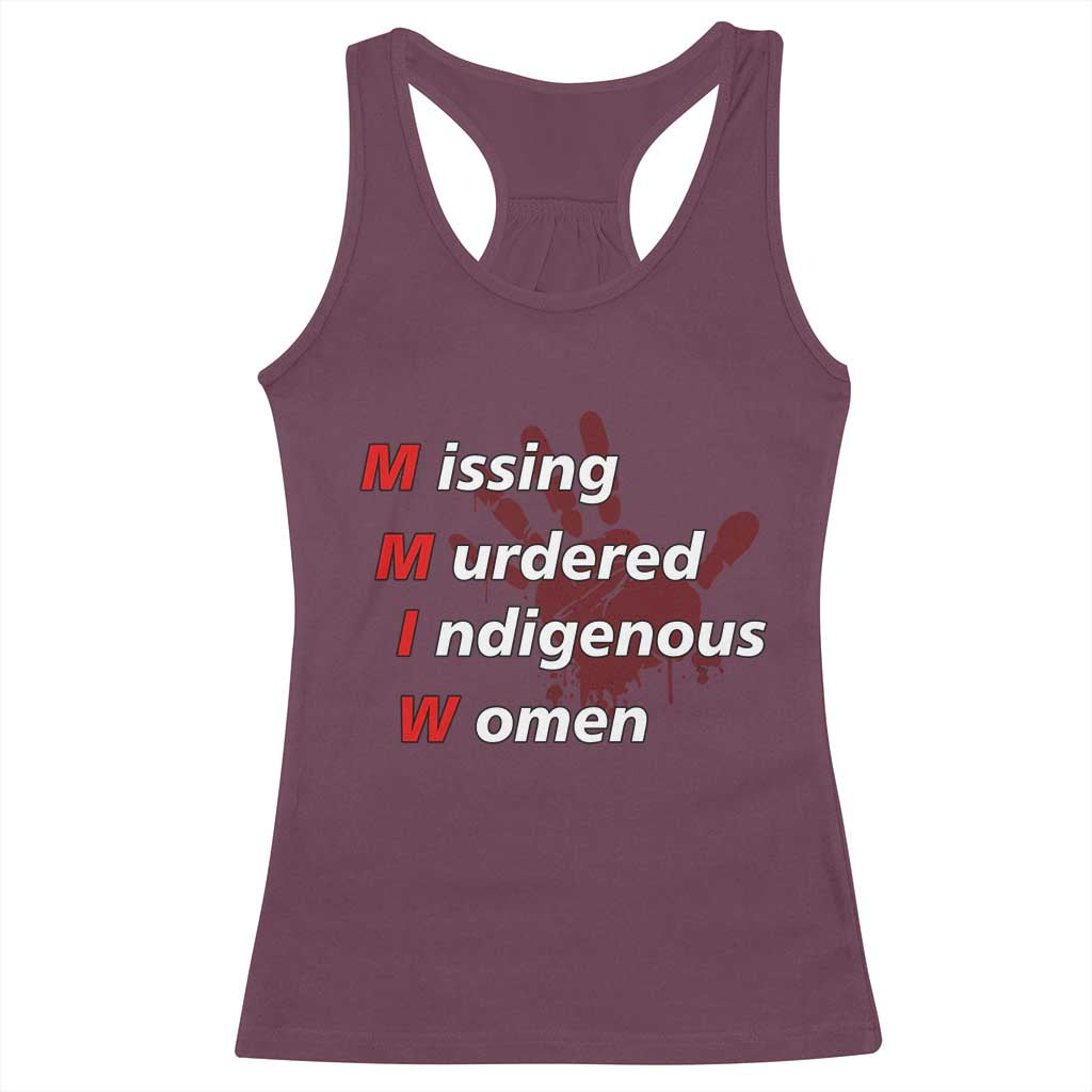 MMIW Racerback Tank Top Missing Murdered Indigenous Women Red Hand - Wonder Print Shop