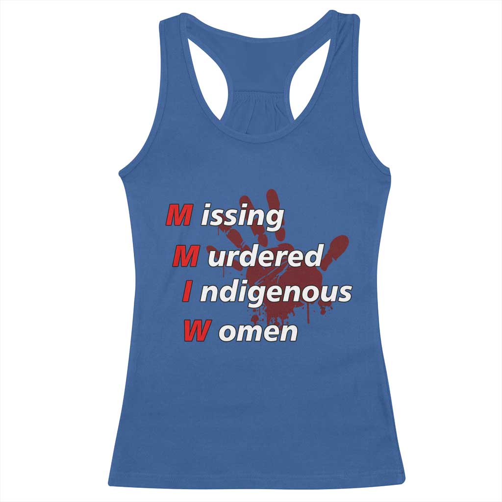 MMIW Racerback Tank Top Missing Murdered Indigenous Women Red Hand - Wonder Print Shop