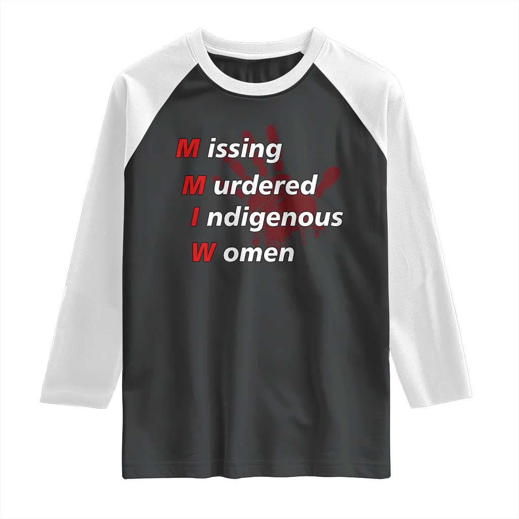 MMIW Raglan Shirt Missing Murdered Indigenous Women Red Hand - Wonder Print Shop