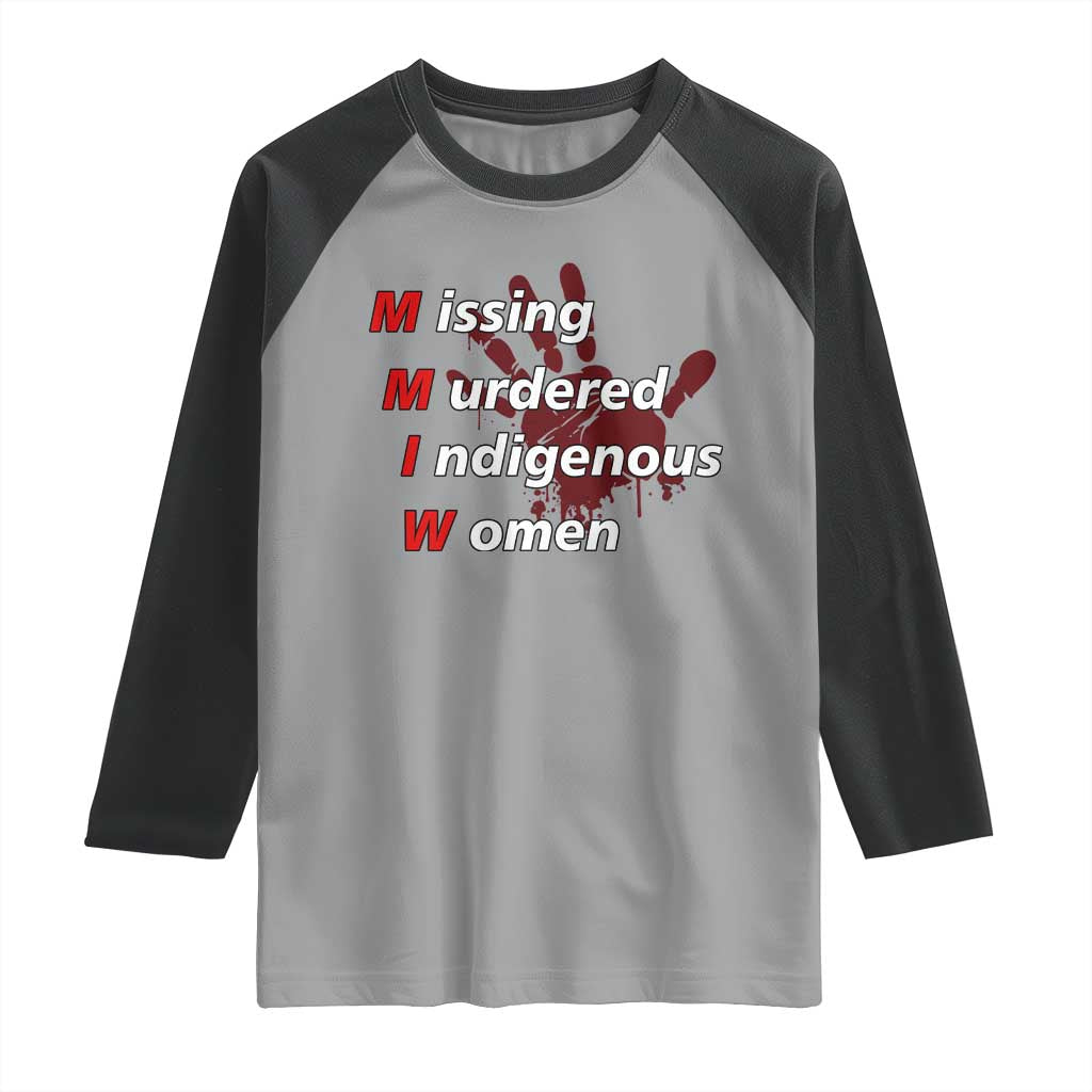 MMIW Raglan Shirt Missing Murdered Indigenous Women Red Hand - Wonder Print Shop