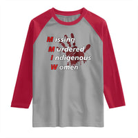 MMIW Raglan Shirt Missing Murdered Indigenous Women Red Hand - Wonder Print Shop