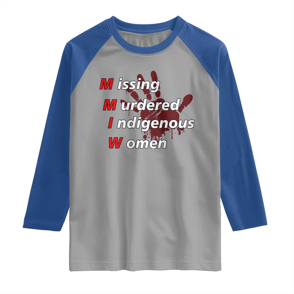 MMIW Raglan Shirt Missing Murdered Indigenous Women Red Hand - Wonder Print Shop