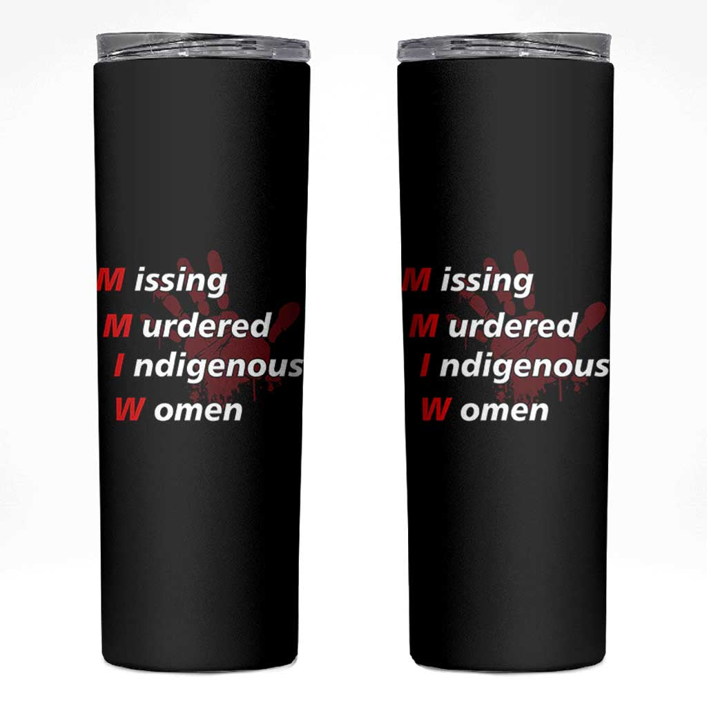 MMIW Skinny Tumbler Missing Murdered Indigenous Women Red Hand - Wonder Print Shop