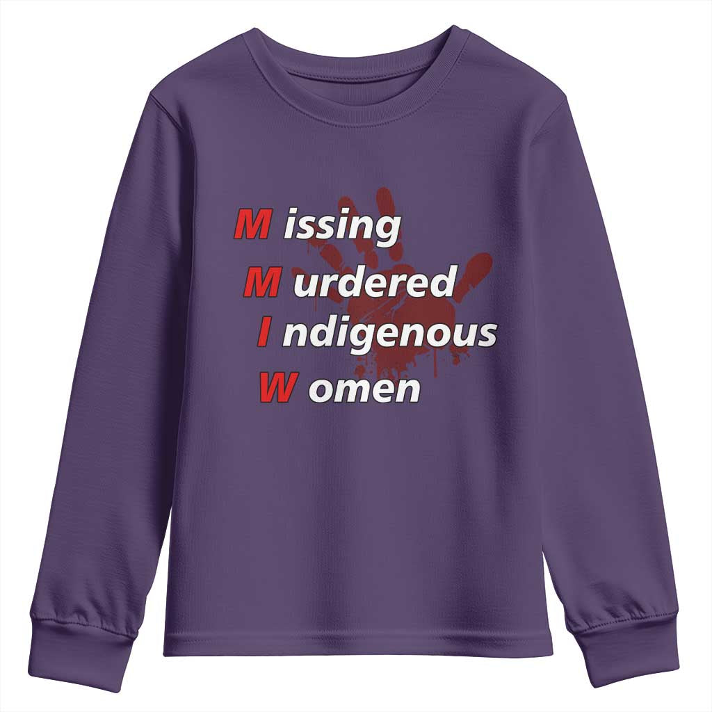 MMIW Youth Sweatshirt Missing Murdered Indigenous Women Red Hand - Wonder Print Shop